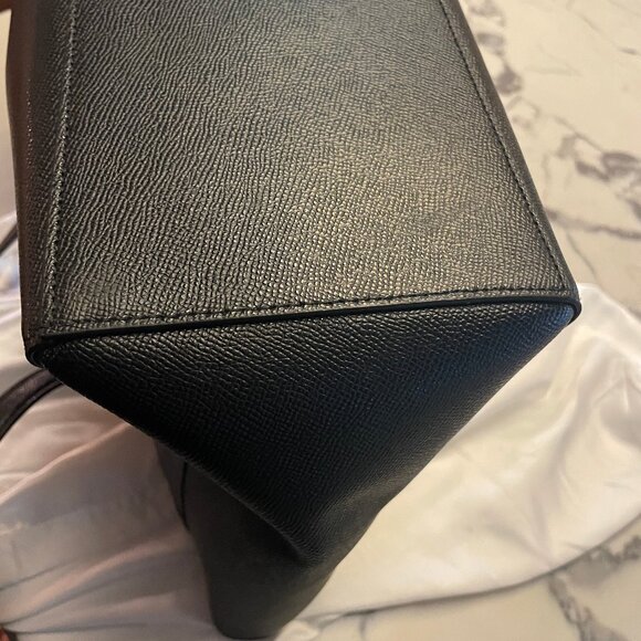 Coach Black Leather Tote with Gold Accents - Picture 7 of 12